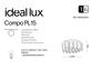 Фото Потолочная люстра COMPO PL15 BIANCO Ideal Lux 125565, купить с доставкой на skylight.com.ua 